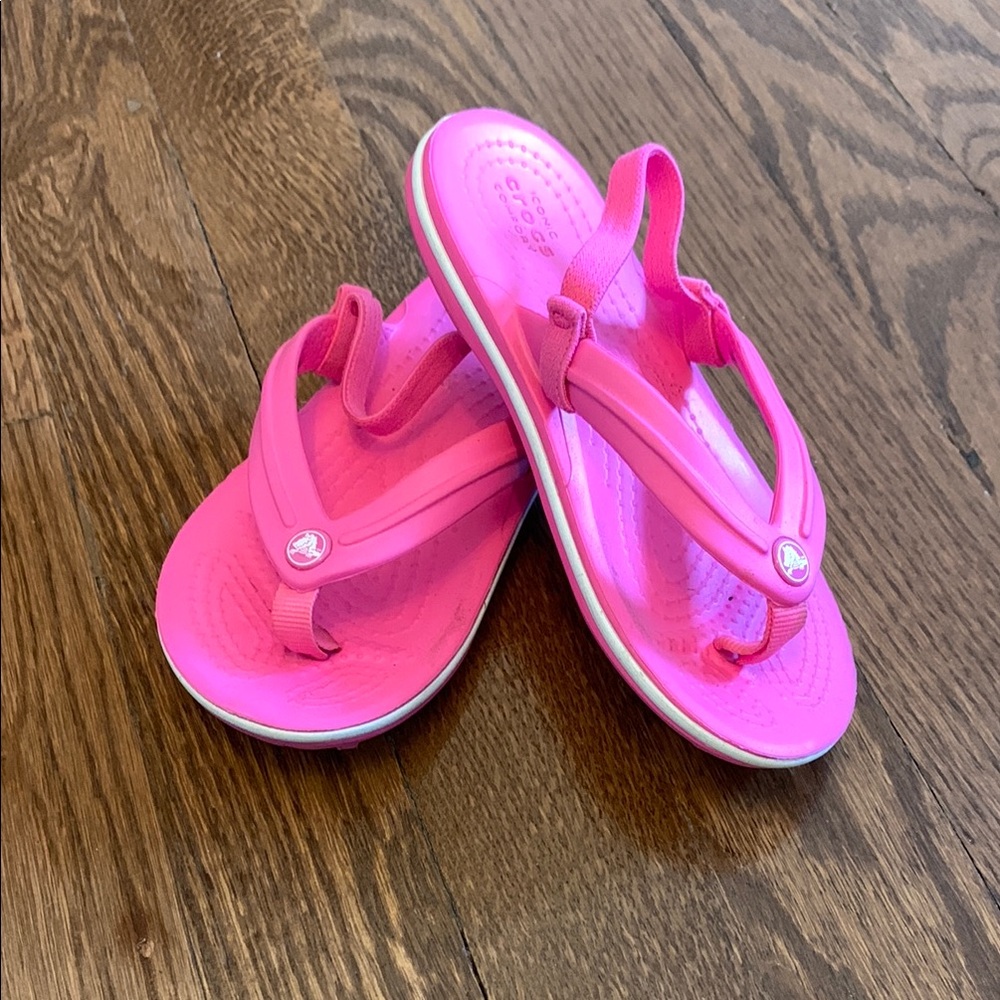 Crocs Kids Pink Sandals - size 9